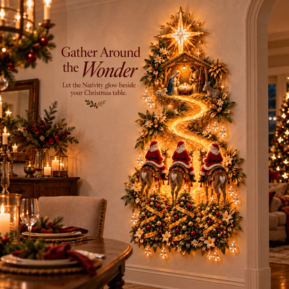 🌟 Journey to Bethlehem – Lighted Christmas Wall Sculpture 🎄