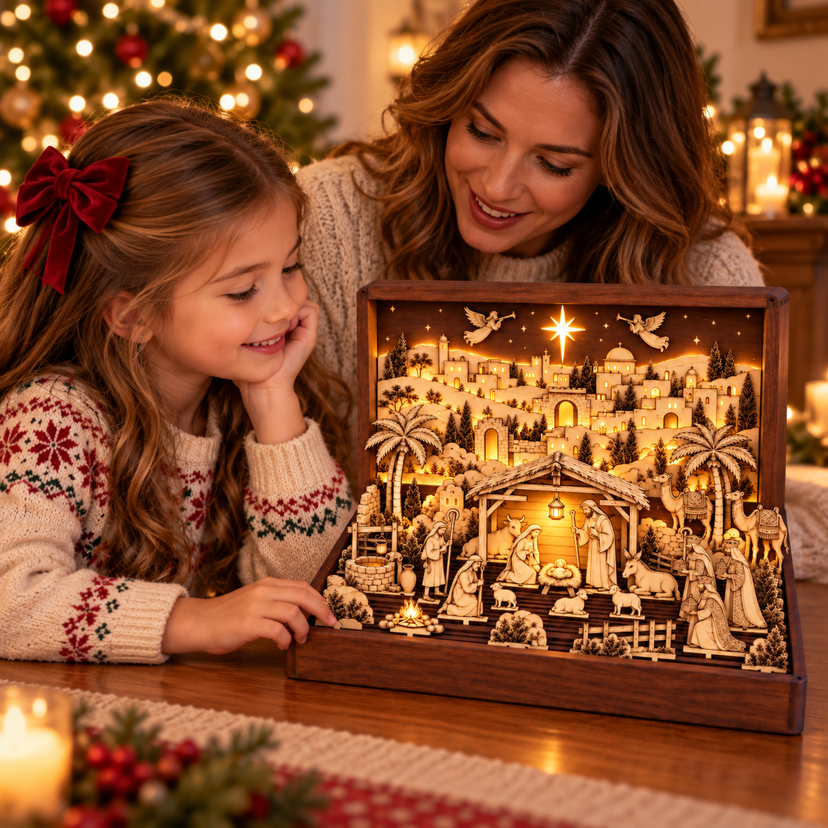 🔥🙏The Bethlehem Storybook — Wooden Nativity Scene Puzzle