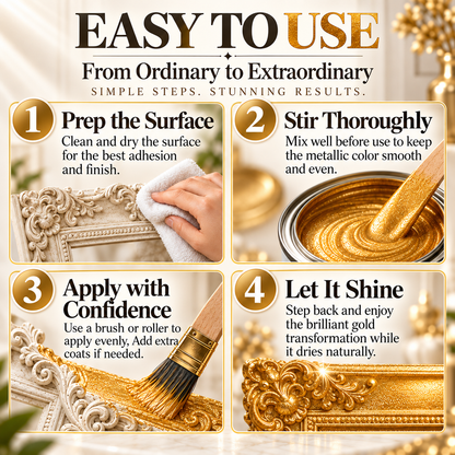 ✨Metallic Gold Finish Paint – Rich Shimmer for Furniture, Décor & DIY Projects
