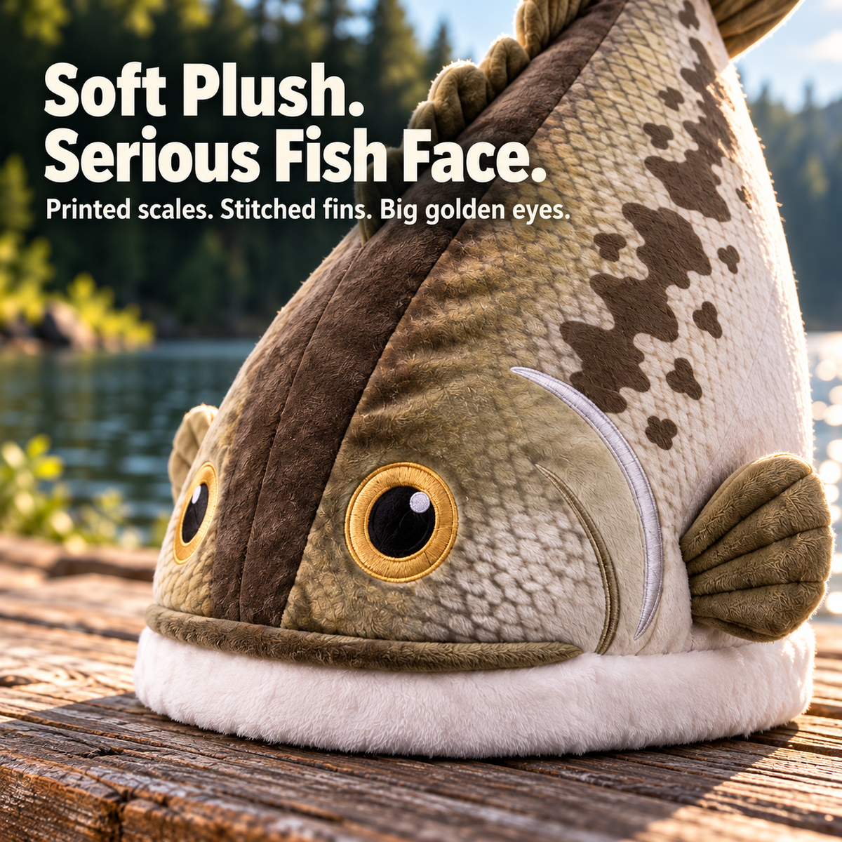 🔥Last Day 49% OFF - Big Bite Bass Tail-Flapping Plush Fish Hat
