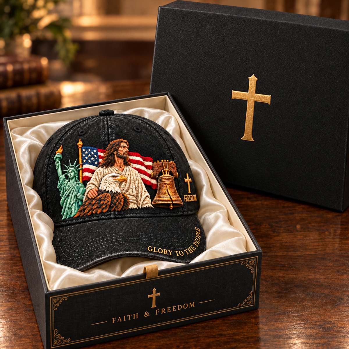 ✝️ Faith & Freedom – American Heritage Embroidered Cap 🧢