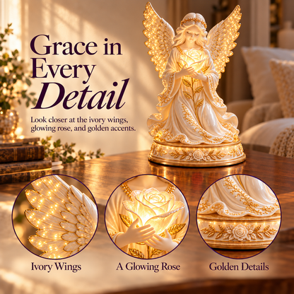 🌹👼✨ Luminous Rose Angel Night Light