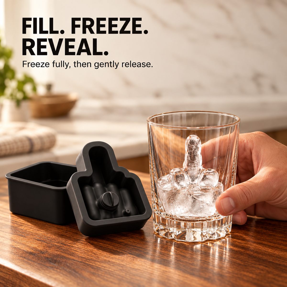 Ice With Attitude – Middle Finger Ice Cube Mold