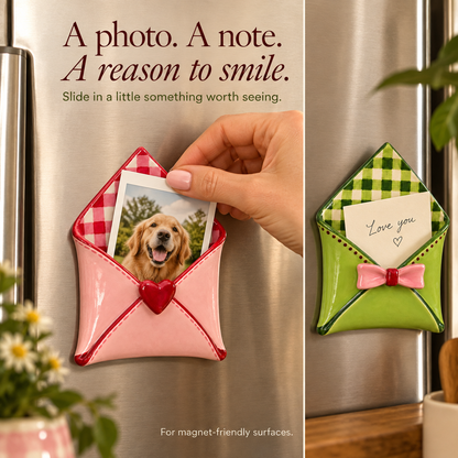 💌Handmade Mini Clay Envelope Photo Magnets