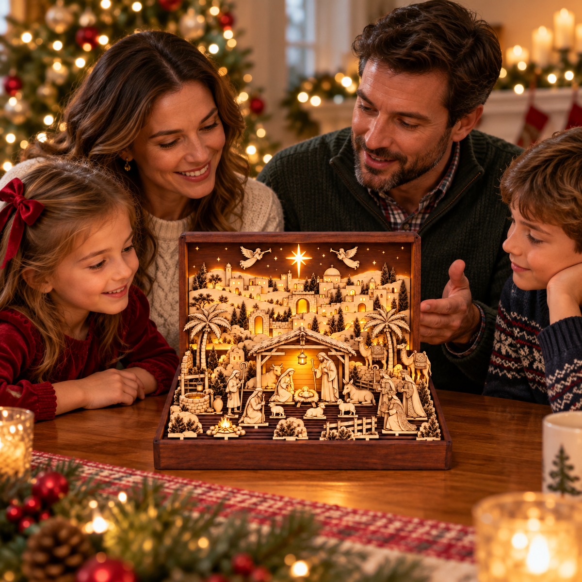 🔥🙏The Bethlehem Storybook — Wooden Nativity Scene Puzzle
