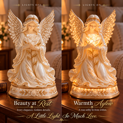 🌹👼✨ Luminous Rose Angel Night Light