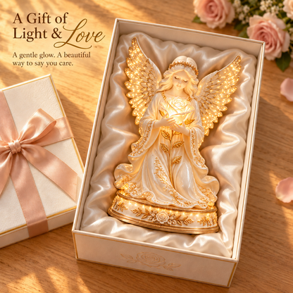 🌹👼✨ Luminous Rose Angel Night Light