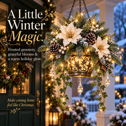 ❄️Winterhaven Glow™ – Lighted Christmas Floral Hanging Lantern Collection