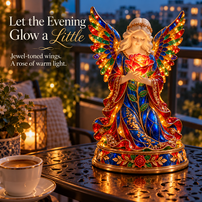 🌹👼✨ Luminous Rose Angel Night Light
