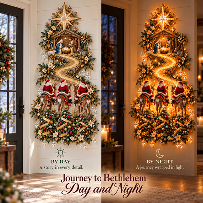 🌟 Journey to Bethlehem – Lighted Christmas Wall Sculpture 🎄