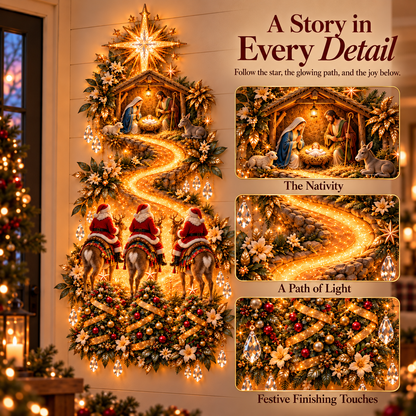 🌟 Journey to Bethlehem – Lighted Christmas Wall Sculpture 🎄