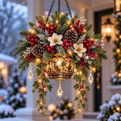 ❄️Winterhaven Glow™ – Lighted Christmas Floral Hanging Lantern Collection