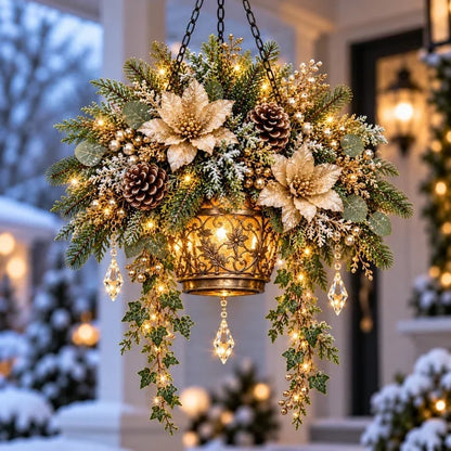 ❄️Winterhaven Glow™ – Lighted Christmas Floral Hanging Lantern Collection