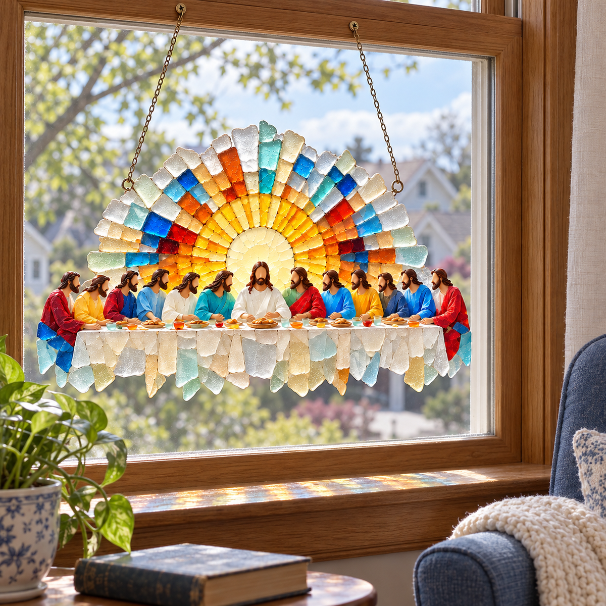 ✨ Grace in Light™ Last Supper Suncatcher 🌊☀️