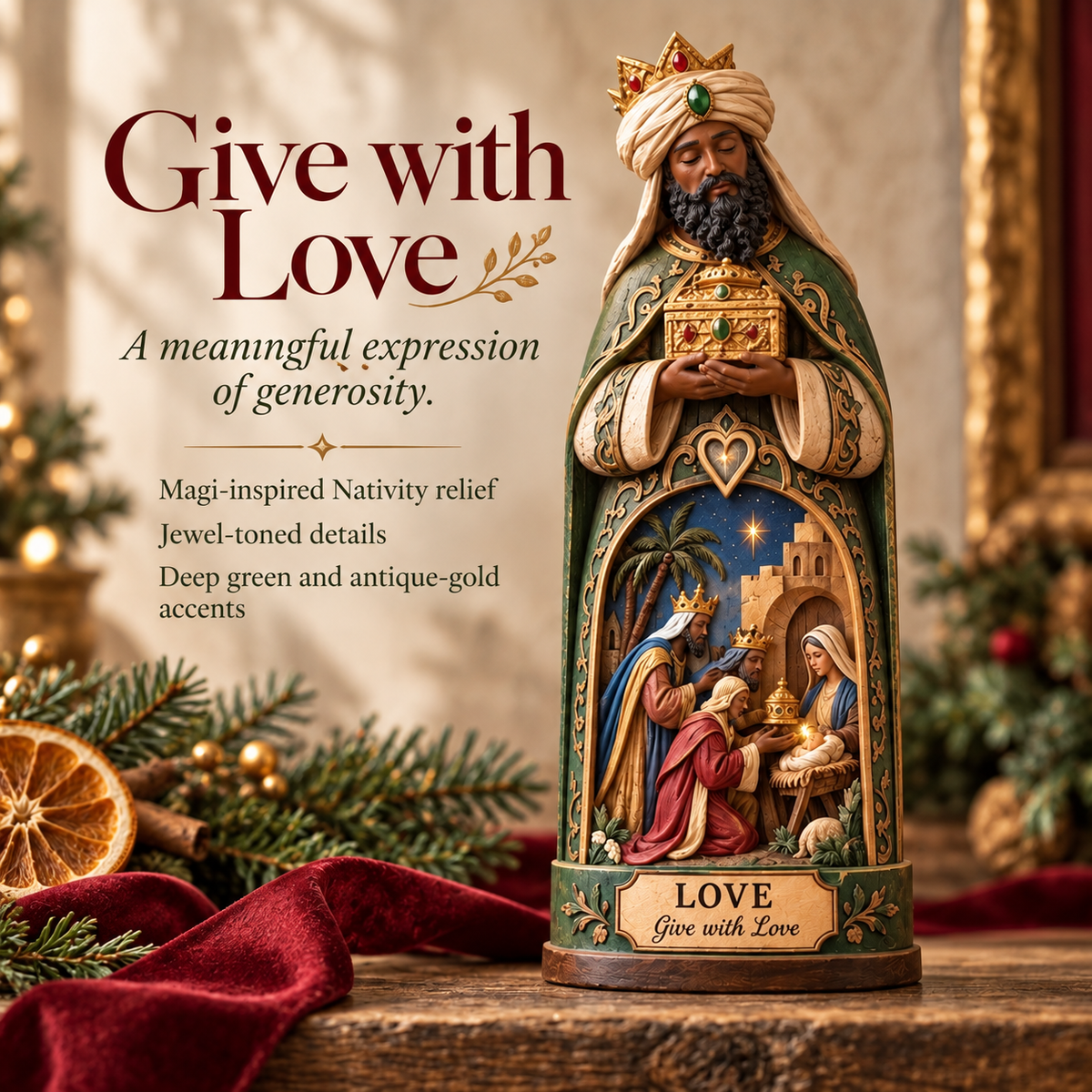 ✝️🌲Faithful Journey – Three Wise Men Nativity Christmas Figurine Set