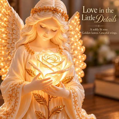 🌹👼✨ Luminous Rose Angel Night Light