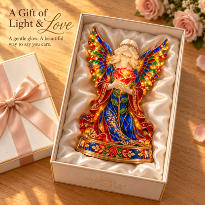 🌹👼✨ Luminous Rose Angel Night Light