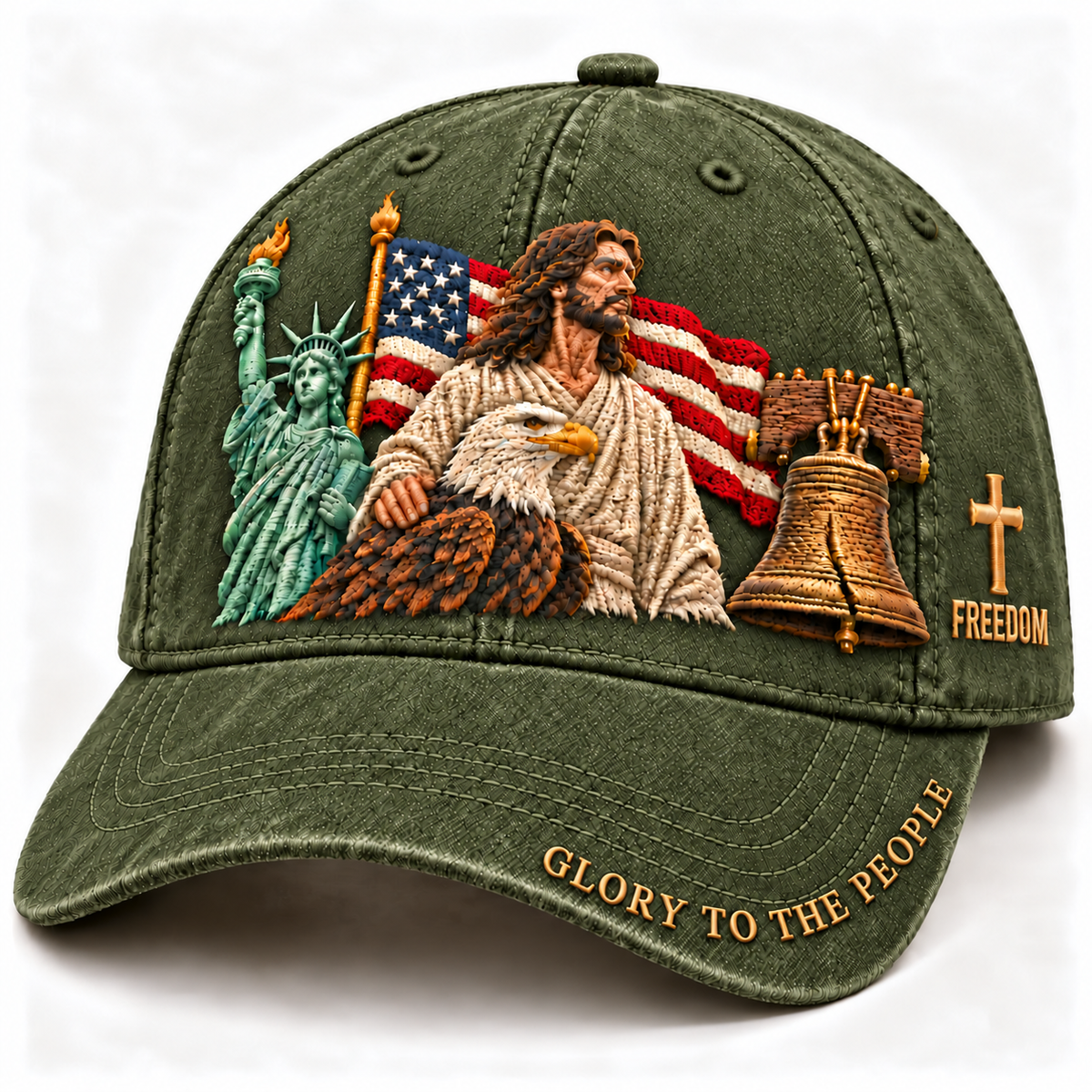 ✝️ Faith & Freedom – American Heritage Embroidered Cap 🧢