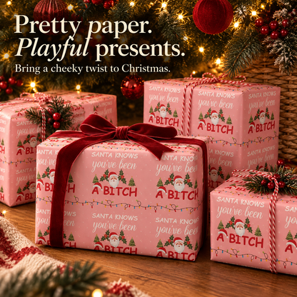 Santa Knows — Cheeky Christmas Wrapping Paper