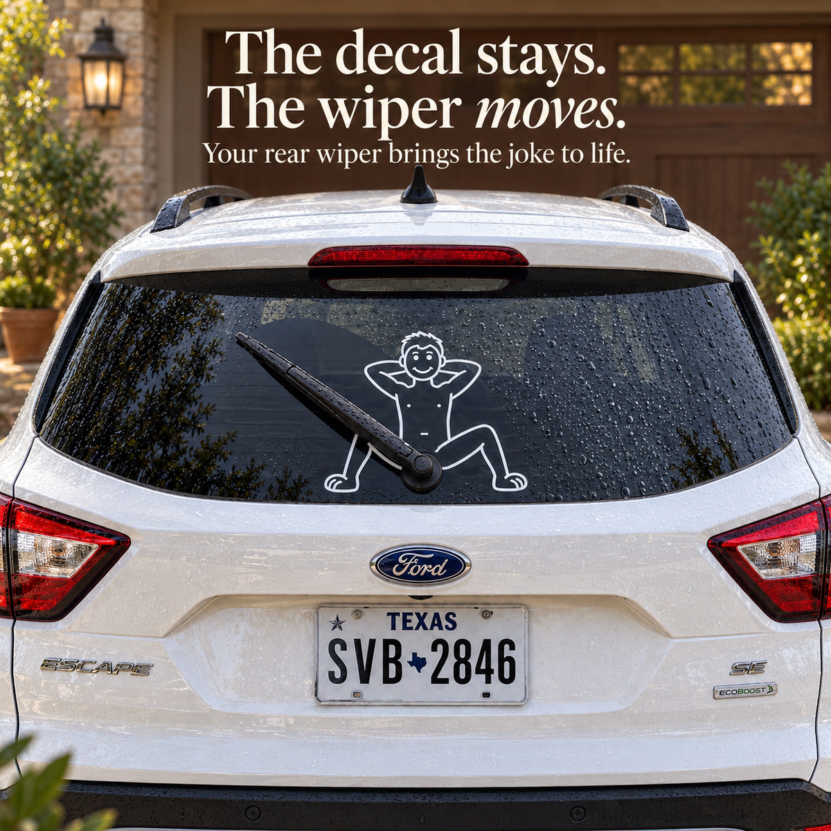 Funny Rear Window Wiper Decal