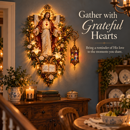 ✝️✨ Always Beside You – Sacred Heart Jesus Wall Light