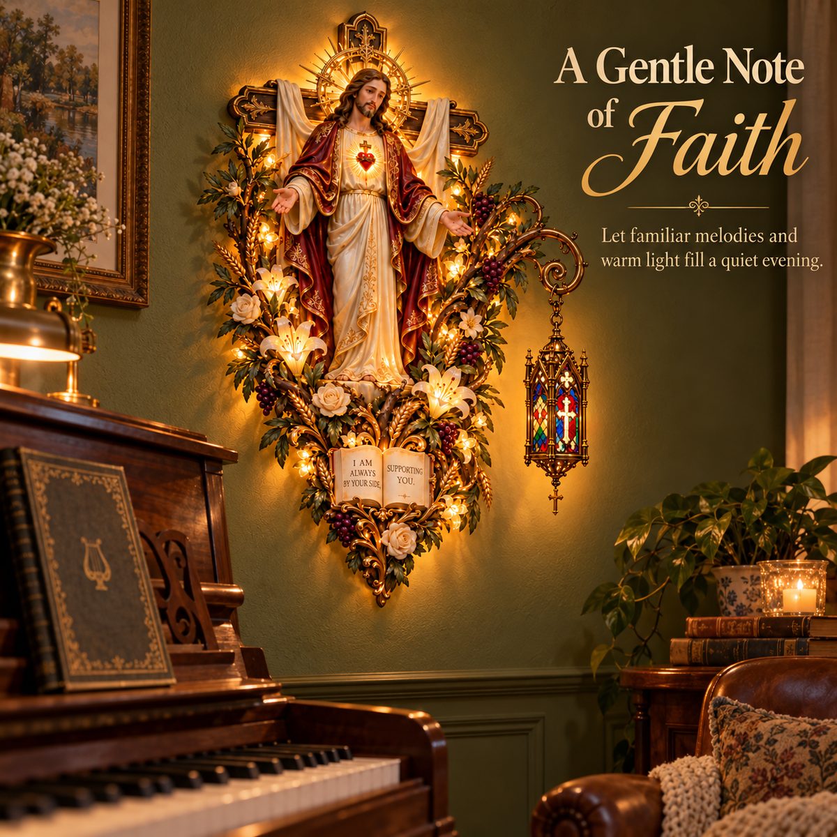 ✝️✨ Always Beside You – Sacred Heart Jesus Wall Light