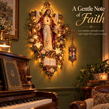 ✝️✨ Always Beside You – Sacred Heart Jesus Wall Light