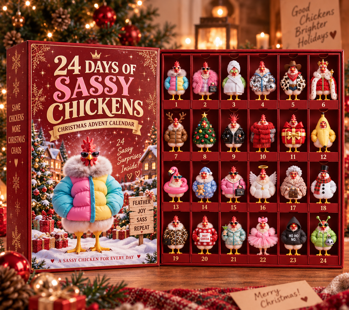 🔥😂Sassy Clucks™ – 24-Day Christmas Advent Calendar