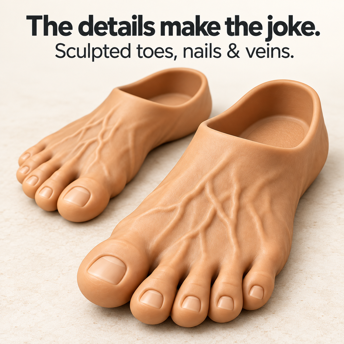 The Big Toe Energy Slides – Realistic Giant Foot Slippers
