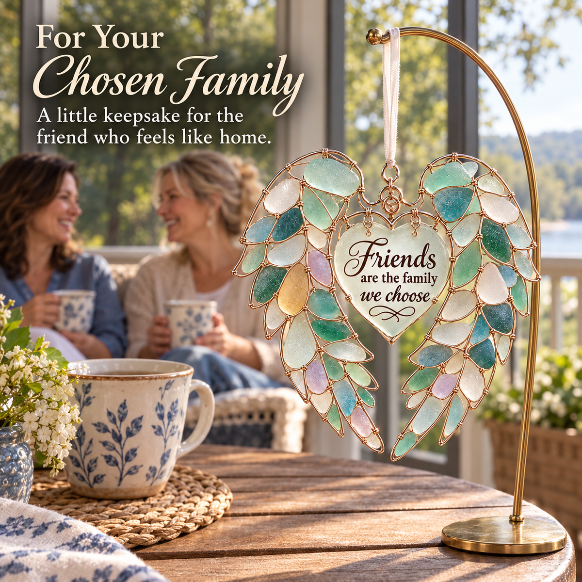 🤍 Heartfelt Wings – Sea Glass Angel Keepsake ✨