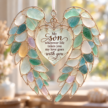 🤍 Heartfelt Wings – Sea Glass Angel Keepsake ✨
