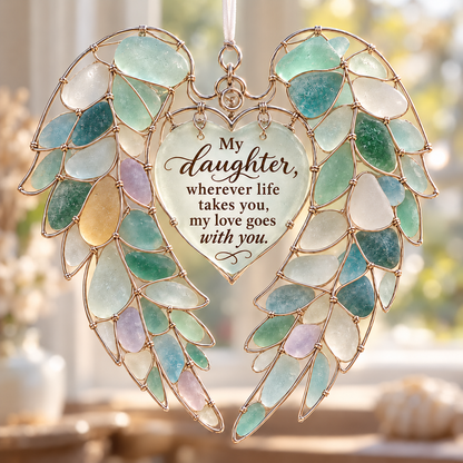 🤍 Heartfelt Wings – Sea Glass Angel Keepsake ✨