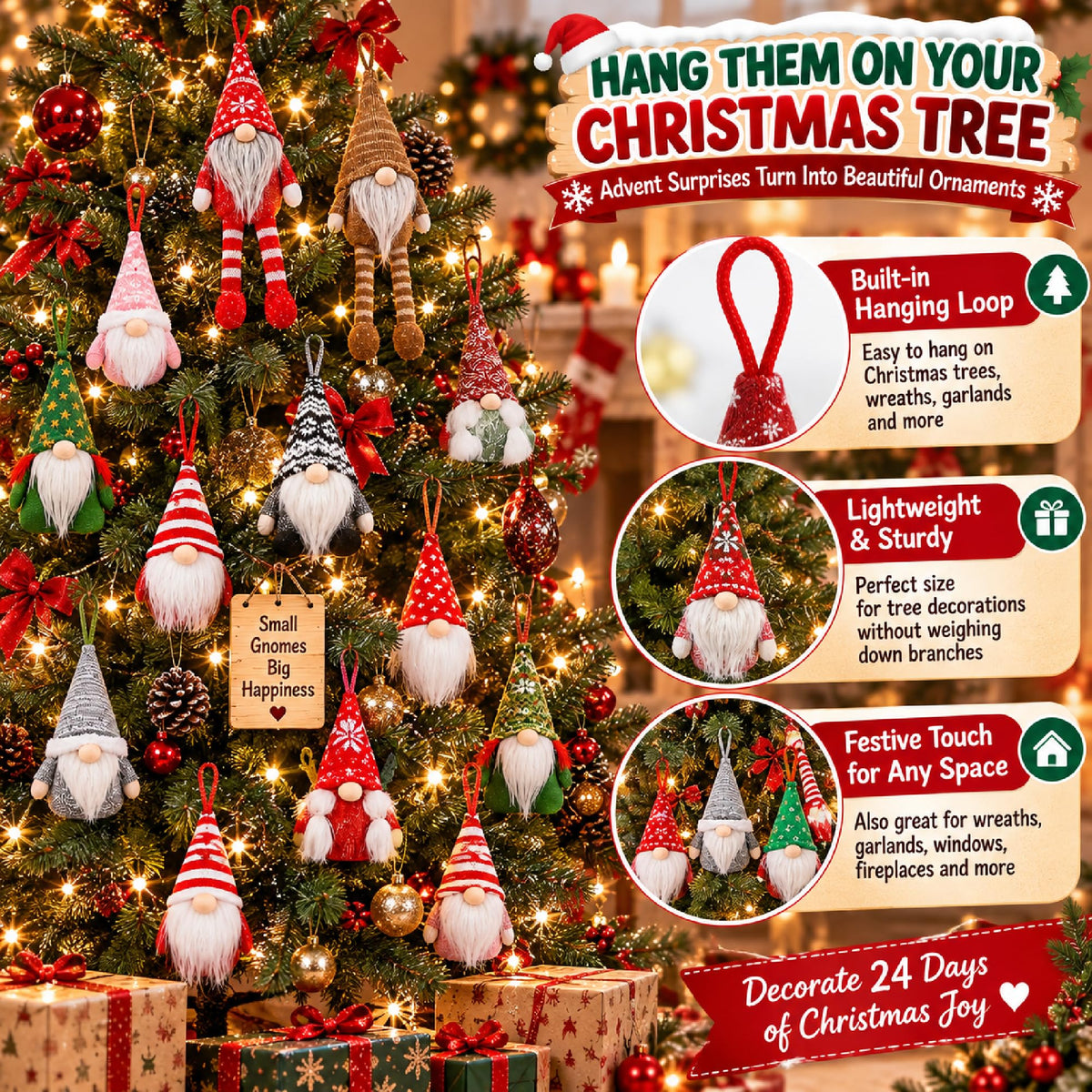 ✨Gnome Advent Calendar 2026- 24 Days Christmas Countdown with 24 Gnomes