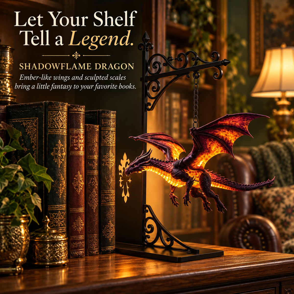 Mythic Lanterns — Glowing Creature Bookshelf Lamp