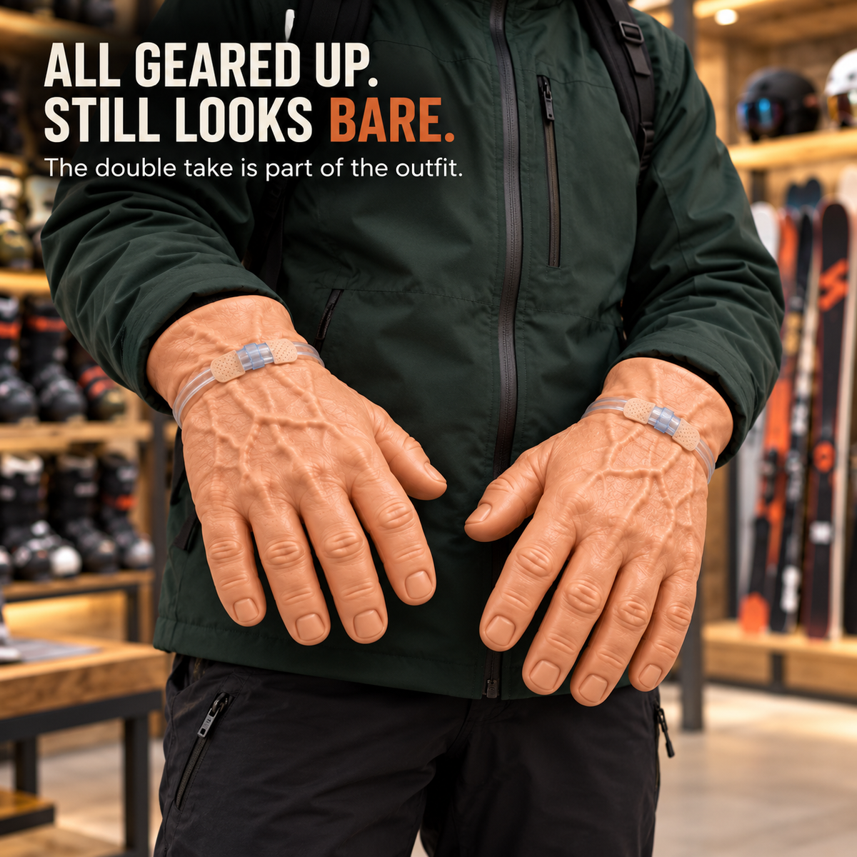 😂🖐️ Big Hand Energy – Warm & Cozy Realistic Hand Ski Gloves ❄️⛷️