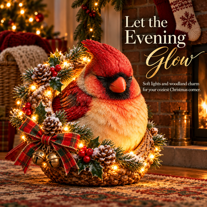 🎄 Cozy Cardinal Glow – Lighted Christmas Porch Decor ✨
