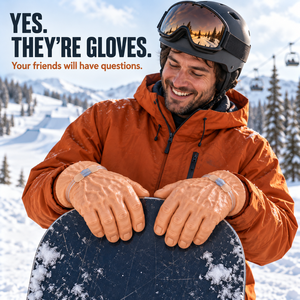 😂🖐️ Big Hand Energy – Warm & Cozy Realistic Hand Ski Gloves ❄️⛷️