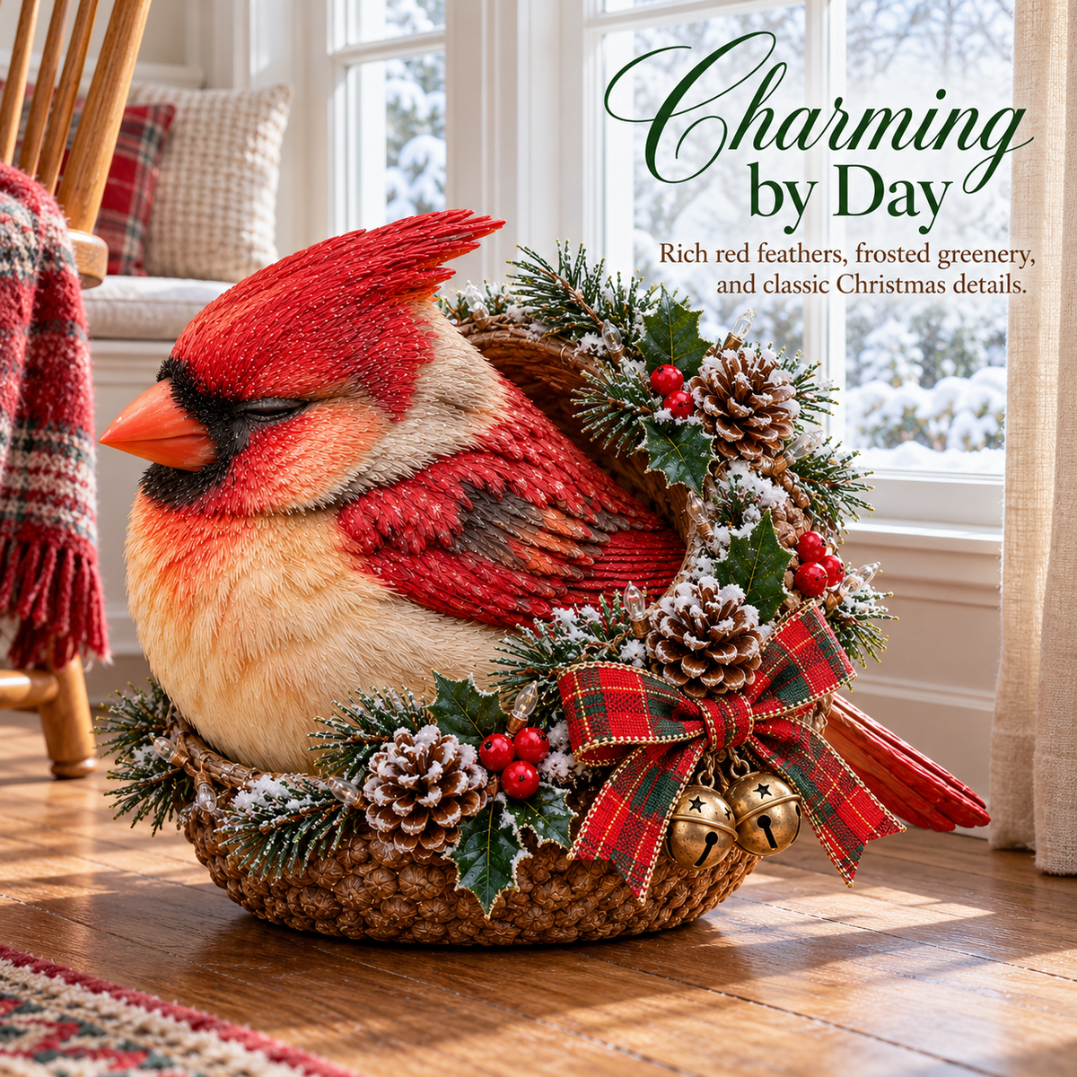 🎄 Cozy Cardinal Glow – Lighted Christmas Porch Decor ✨