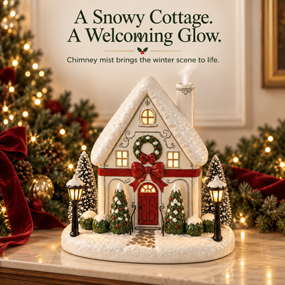 HearthGlow Christmas Cottage — Light-Up Aroma Diffuser