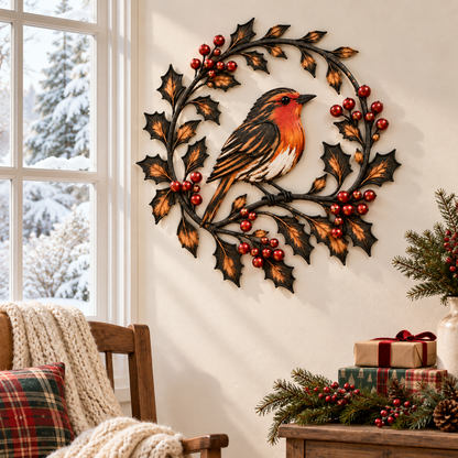🔥😍Robin & Holly Wreath – A Little Warmth to Welcome You Home
