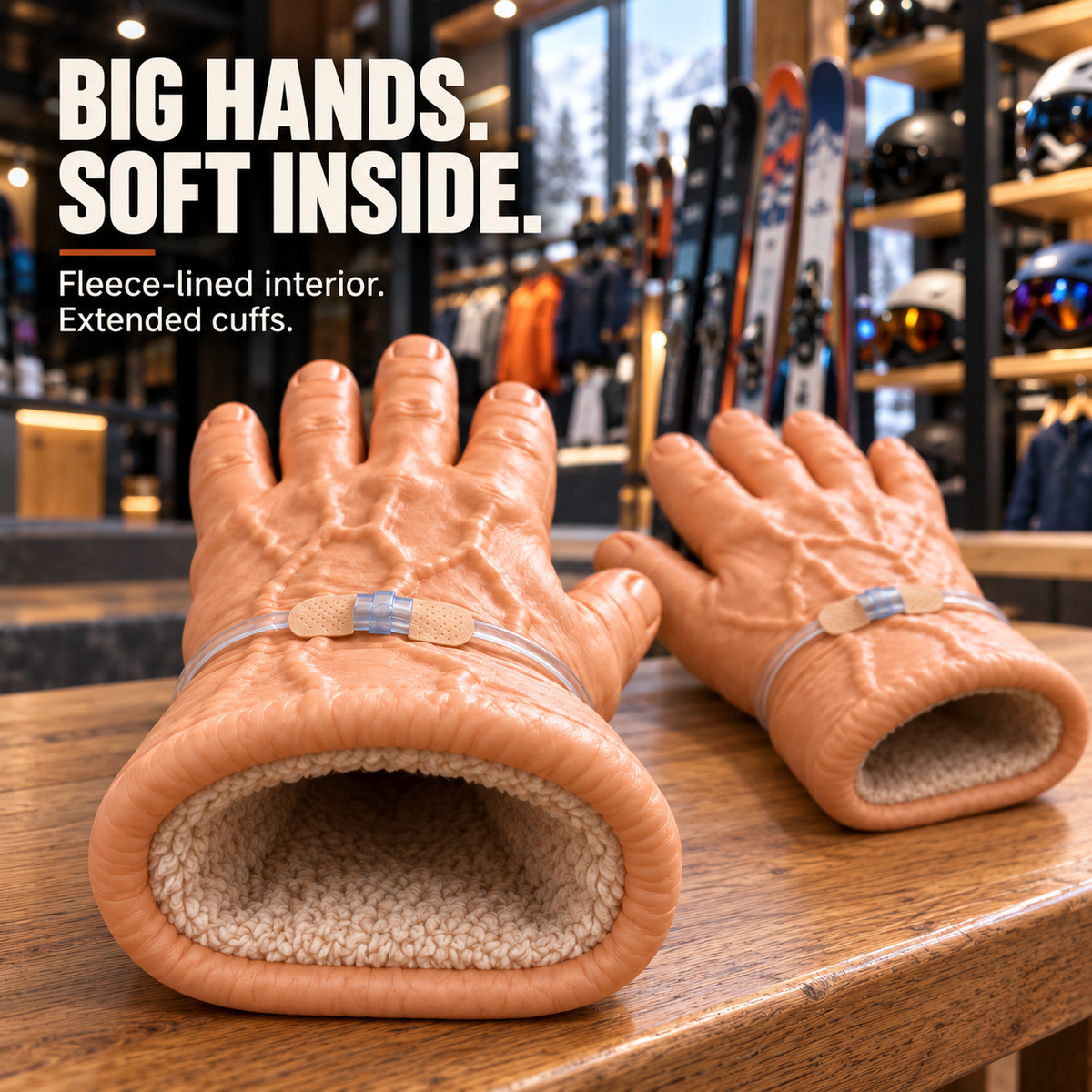 😂🖐️ Big Hand Energy – Warm & Cozy Realistic Hand Ski Gloves ❄️⛷️