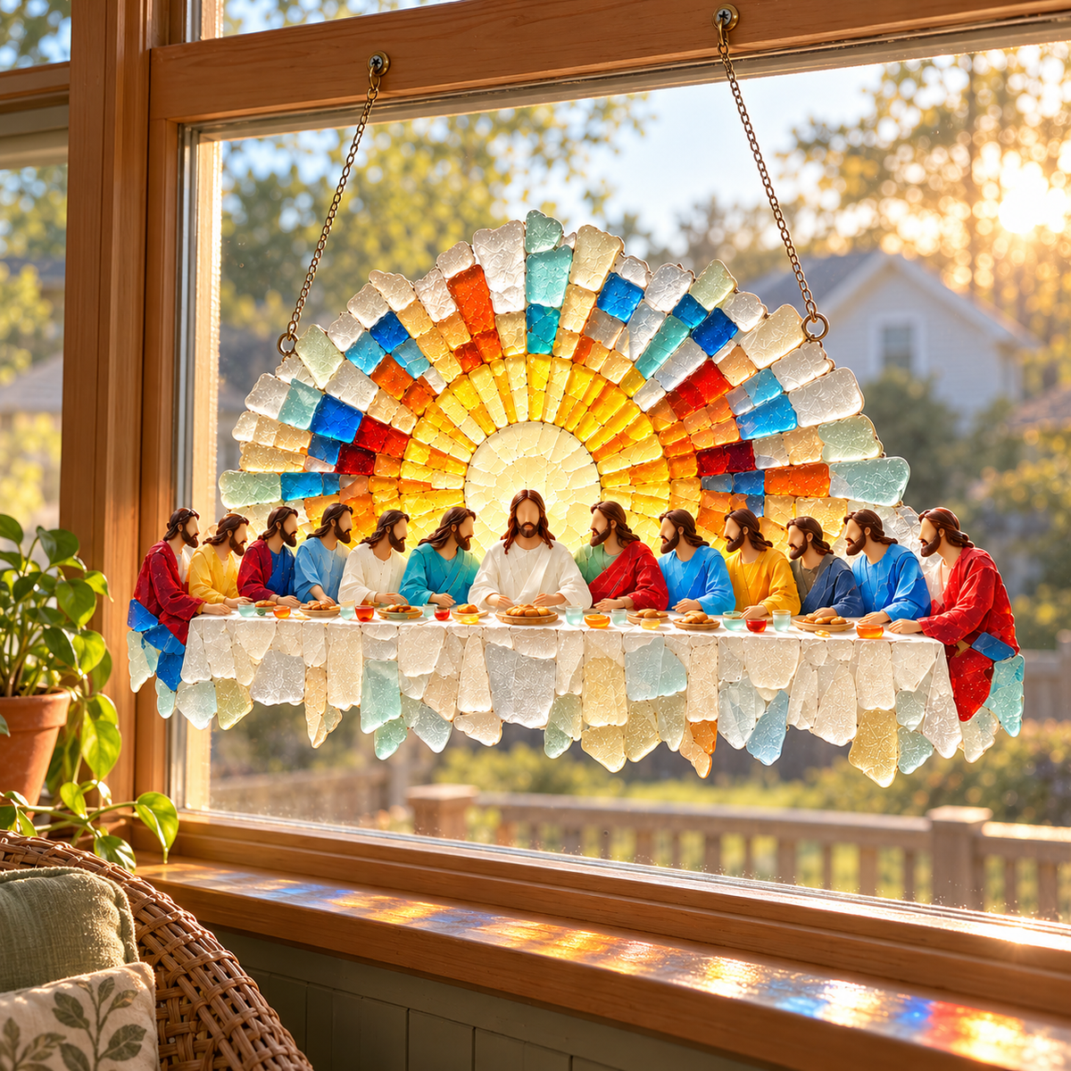 ✨ Grace in Light™ Last Supper Suncatcher 🌊☀️