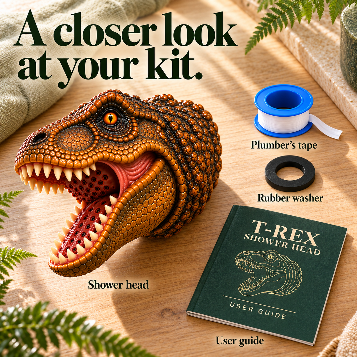 Prehistoric Splash – T-Rex Shower Head