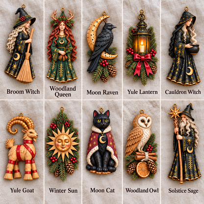 🌙 Keepers of the Winter Light – Witch & Woodland Yule Garland ✨