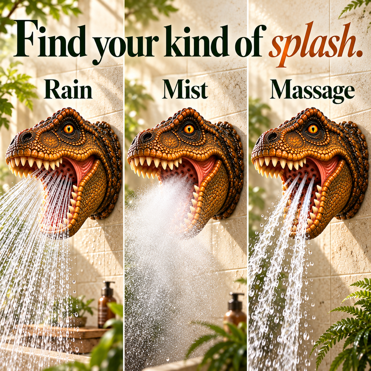 Prehistoric Splash – T-Rex Shower Head