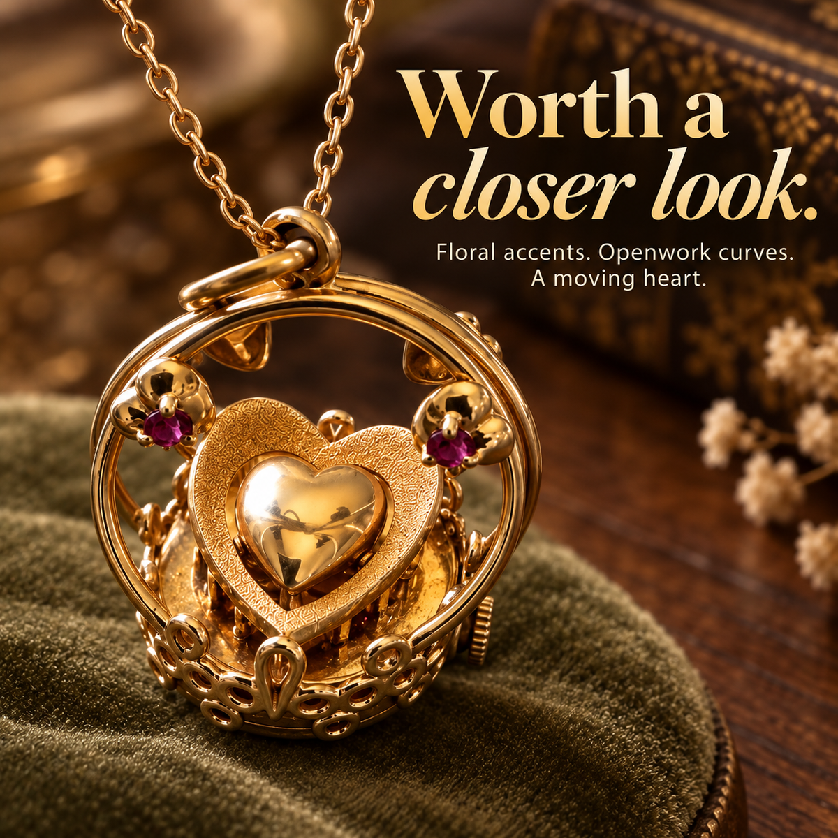 ❤️ Timeless Heartbeat Mechanical Pendant – Moving Heart Love Charm(Same As Video)