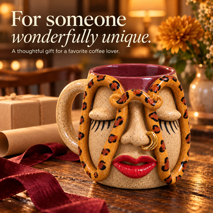 Mood & Muse –  Handcrafted Whimsical Face Ceramic Mug Collection