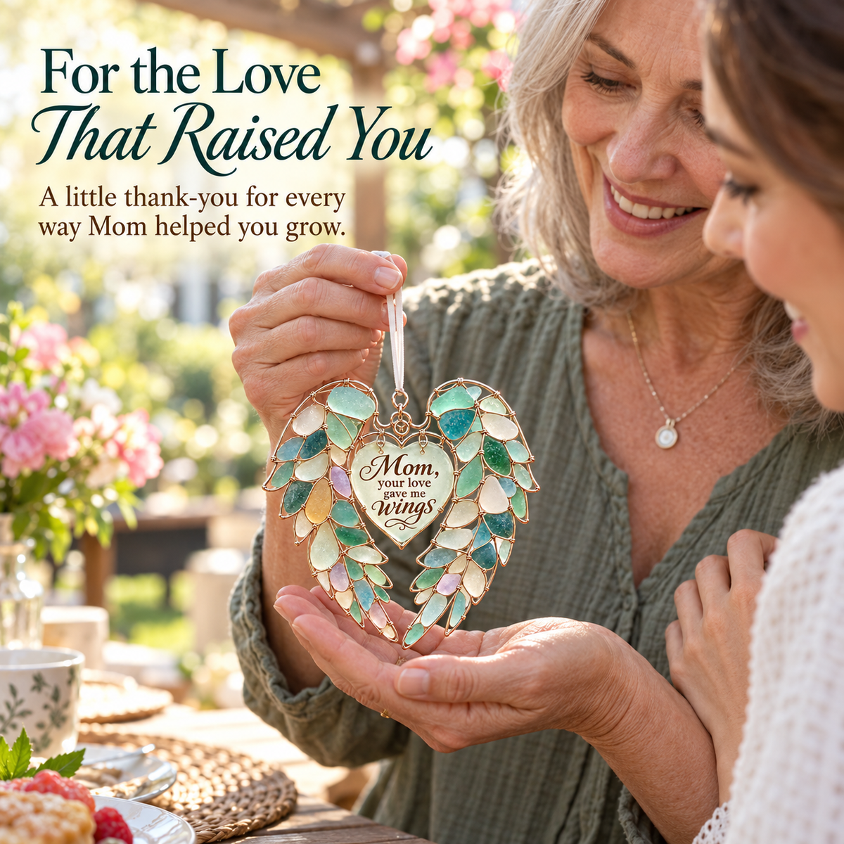 🤍 Heartfelt Wings – Sea Glass Angel Keepsake ✨