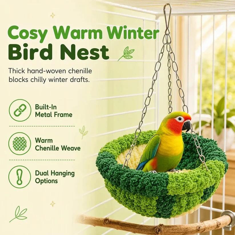 🧶Cozy Bird Hammock – Soft Hanging Cage Bed ✨
