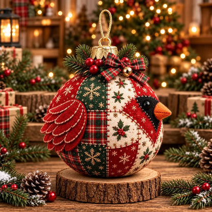 🧘Relaxing & Beginner-Friendly- 🎄Cozy Patchwork Christmas Ornament Collection✨Relaxing DIY Craft to Create Stunning Christmas Artwork